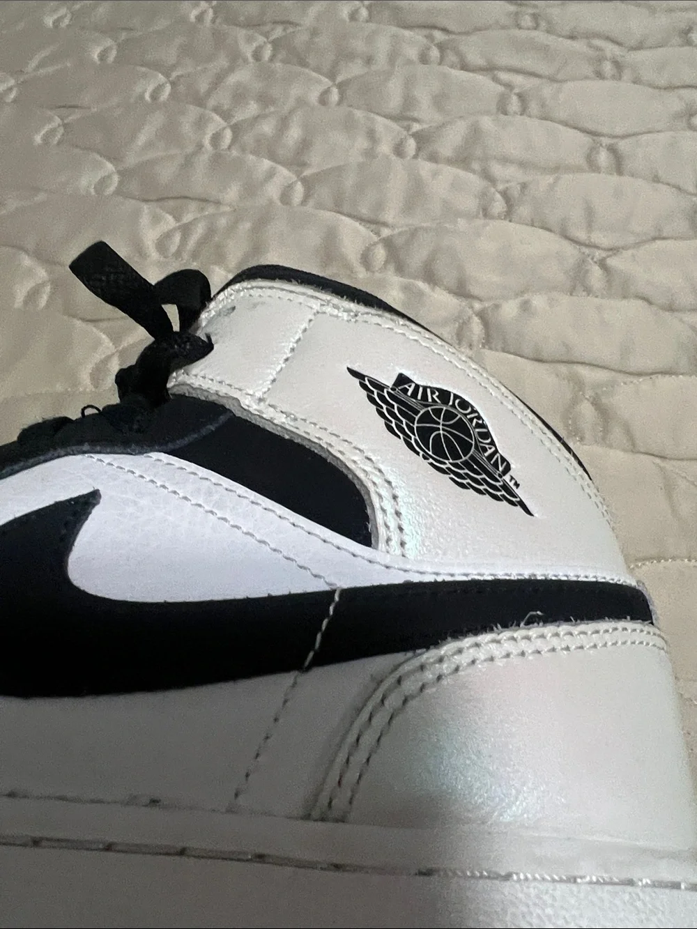 Nike Black and White Mid-Top Sneakers Air Jordan’s 1